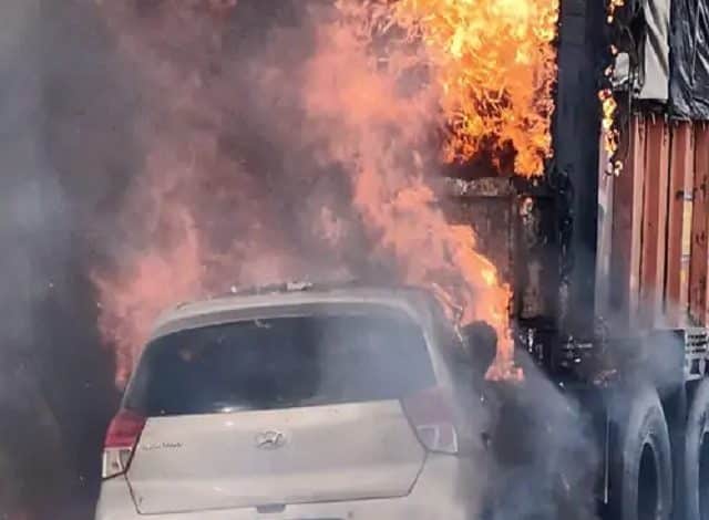  यूपी के मेरठ का परिवार कार में जिंदा जला, राजस्थान में हादसा